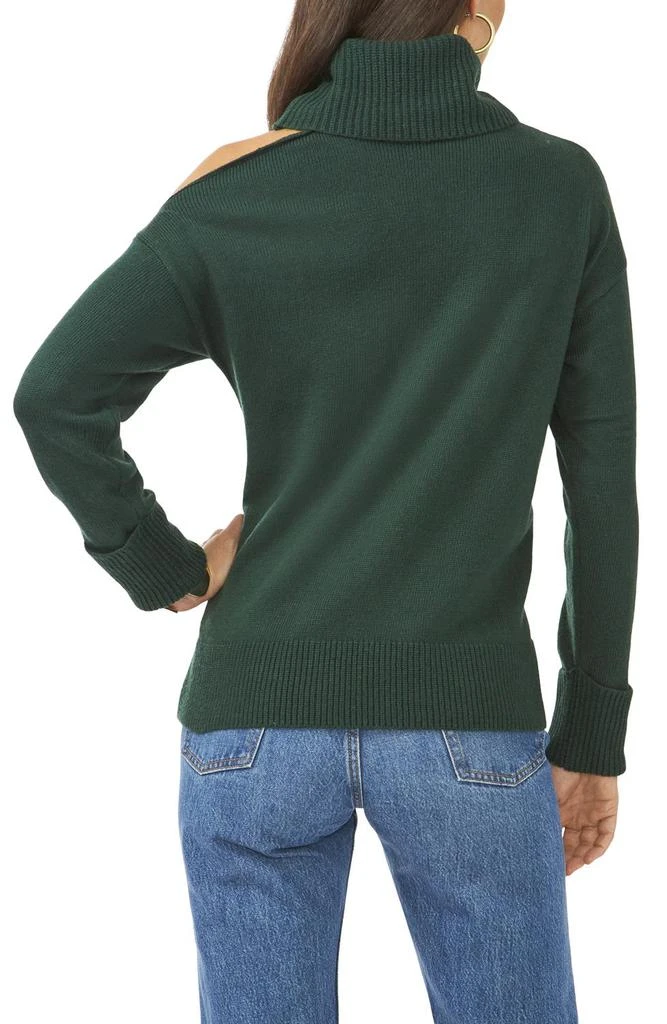 Cut Out Shoulder Turtleneck Smog Yarn Sweater 商品