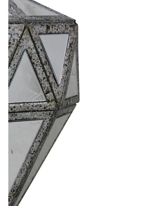 商品Northlight|5.5Inch Gray And Clear Mirrored Geometric Drop Christmas Ornament,价格¥303,第3张图片详细描述