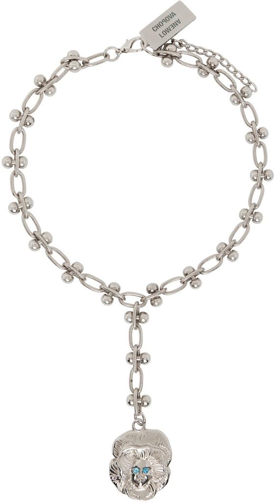 Silver Pansy Girl Necklace商品第1张图片规格展示