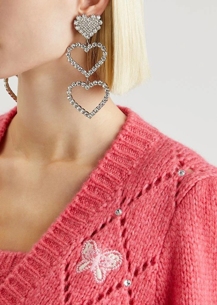 商品Alessandra Rich|Hearts crystal clip-on drop earrings,价格¥1957,第2张图片详细描述