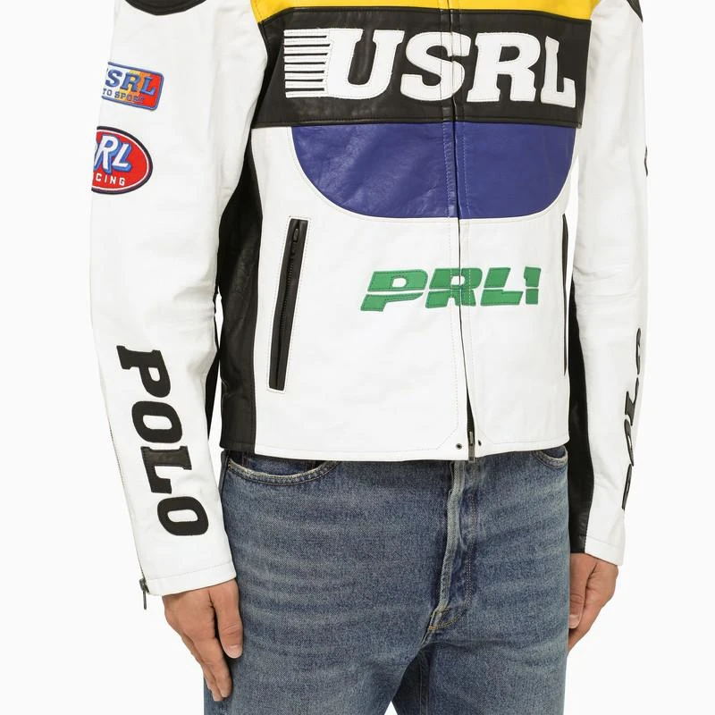 商品Ralph Lauren|Multicolour leather biker jacket with patches,价格¥11087,第4张图片详细描述