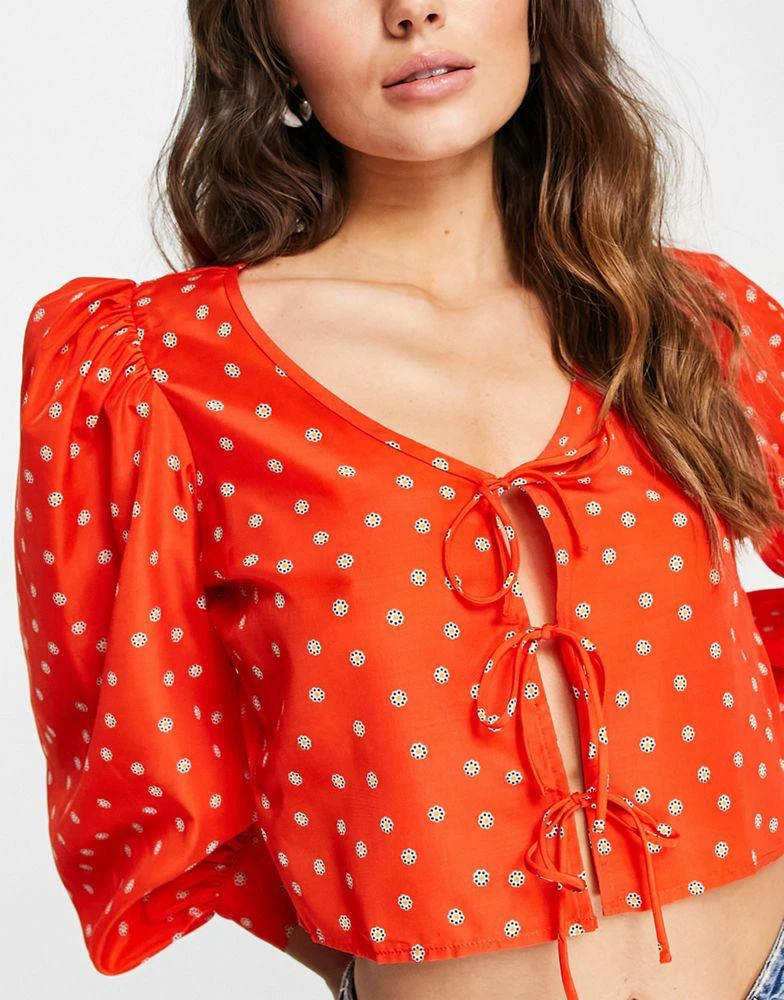 商品Levi's|Levi's fawn tie blouse in orange,价格¥214,第3张图片详细描述