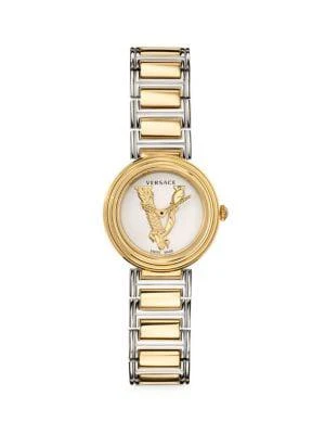 商品Versace|28MM Two Tone Stainless Steel Bracelet Watch,价格¥3731,第1张图片