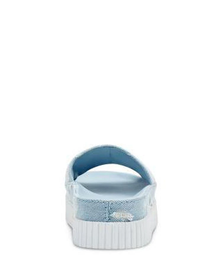 商品KENDALL & KYLIE|KENDALL and KYLIE  Isla Dot-Distressed Denim Slide Sandals - 100% Exclusive ,价格¥243,第4张图片详细描述