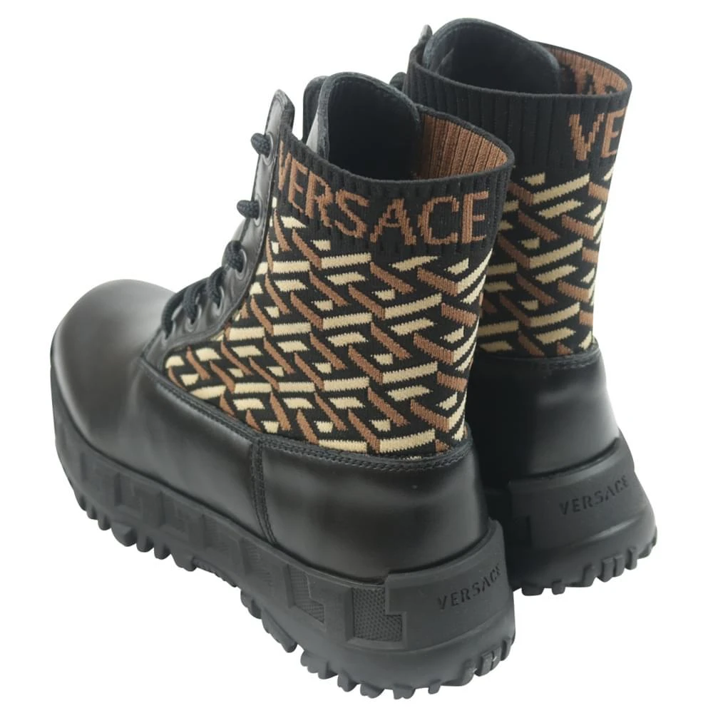 商品Versace|Black La Greca Pattern Boots,价格¥1542,第2张图片详细描述