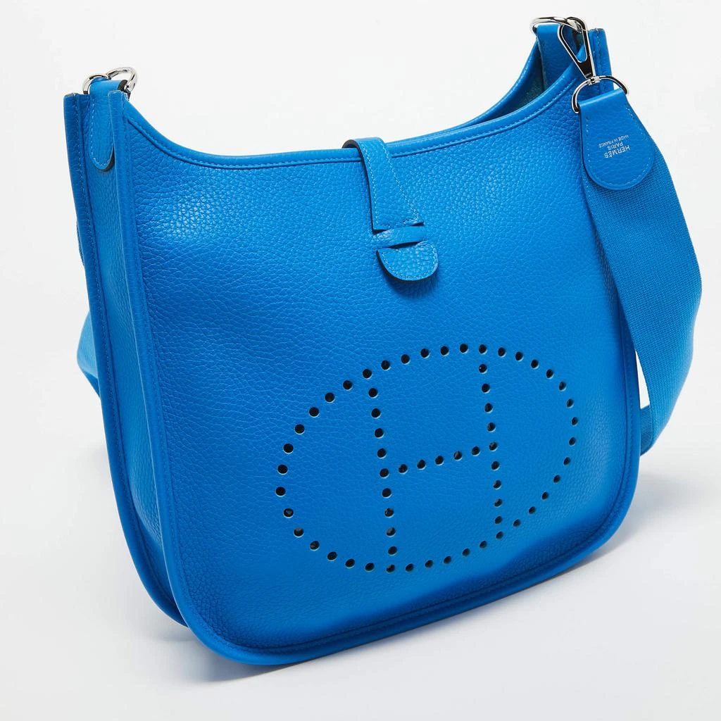 商品Hermes|Hermès Bleu Zanzibar Taurillon Clemence Leather Evelyne III PM Bag,价格¥25557,第3张图片详细描述