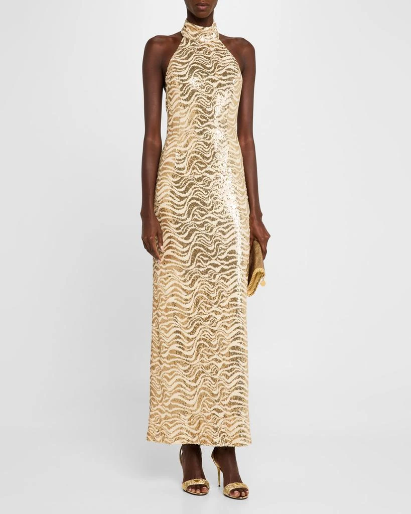 商品Ramy Brook|Liliane Backless Sequin Halter Gown,价格¥4826,第2张图片详细描述