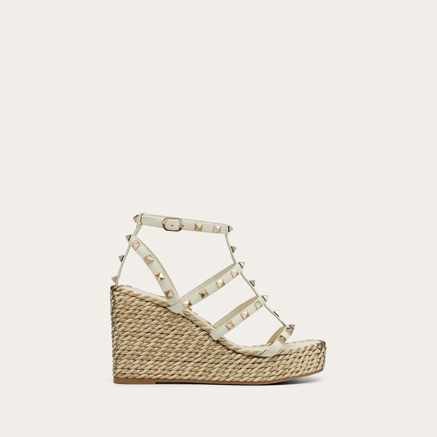 【预售】 华伦天奴 25春夏 女士 坡跟鞋 SANDALES COMPENSÉES À BRIDES ROCKSTUD EN CUIR DE VEAU. TALON : 95 MM 4W2S0F95EMP_I16  商品