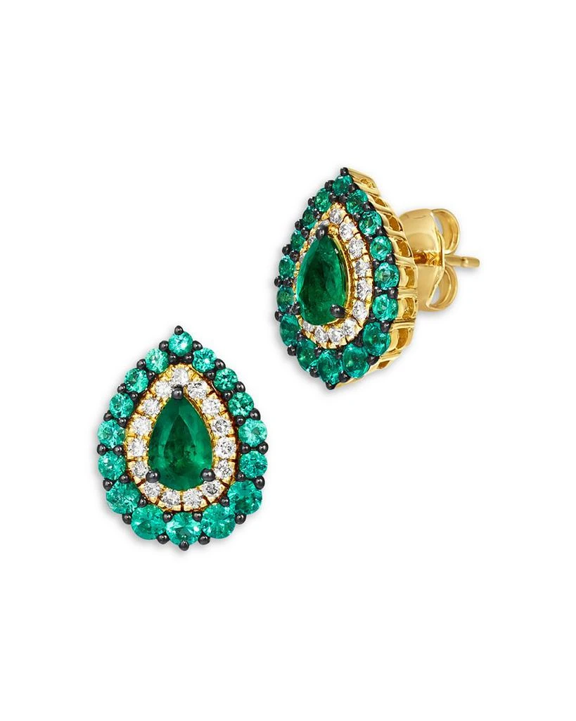 商品Bloomingdale's|Emerald & Diamond Teardrop Earrings in 14K Yellow Gold - Exclusive,价格¥17848,第1张图片