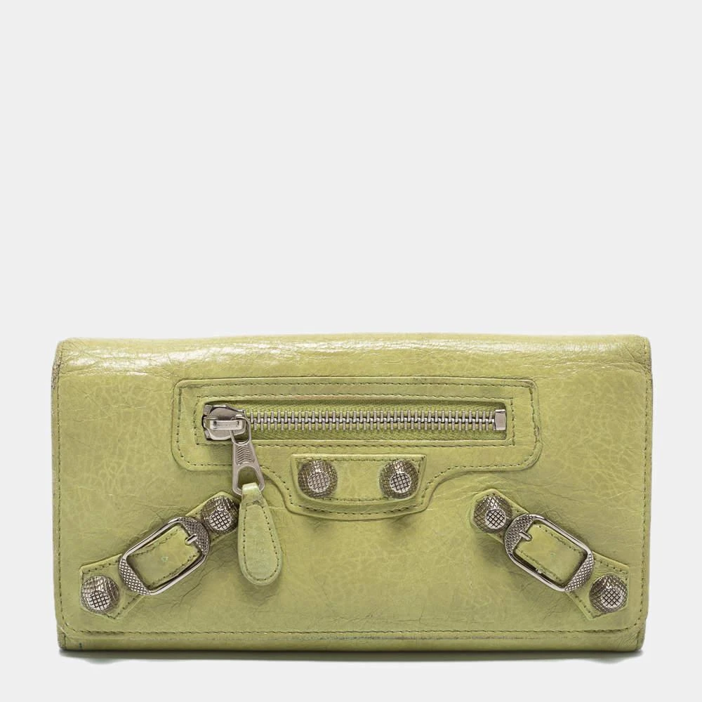 商品[二手商品] Balenciaga|Balenciaga Apple Green Leather Giant 12 Silver Money Wallet,价格¥1309,第1张图片