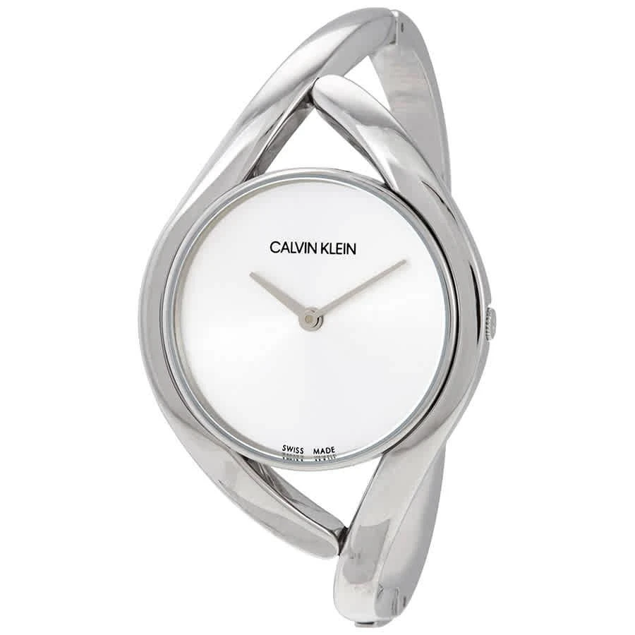 商品Calvin Klein|Calvin Klein Party Small Silver Dial Bangle Ladies Watch K8U2S116,价格¥372,第1张图片