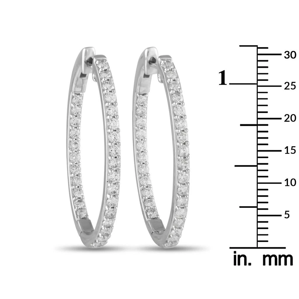 商品LB Exclusive|14K White Gold 1.50ct Diamond Inside-Out Hoop Earrings ER28054,价格¥8502,第3张图片详细描述