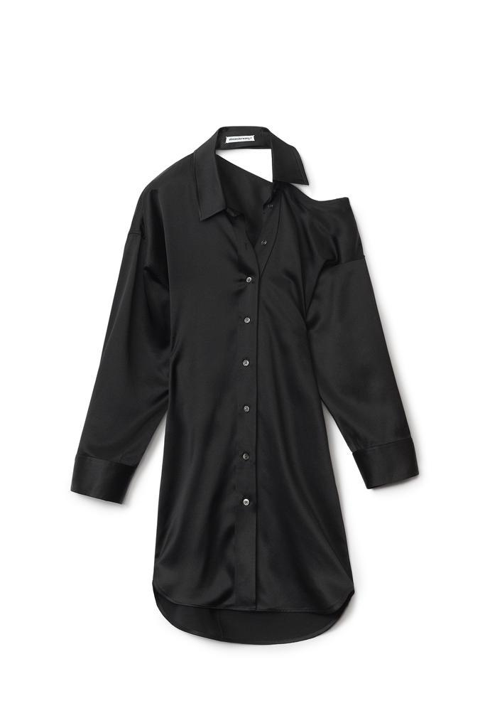 商品Alexander Wang|CUTOUT SHOULDER DRESS IN SILK CHARMEUSE,价格¥3515,第1张图片