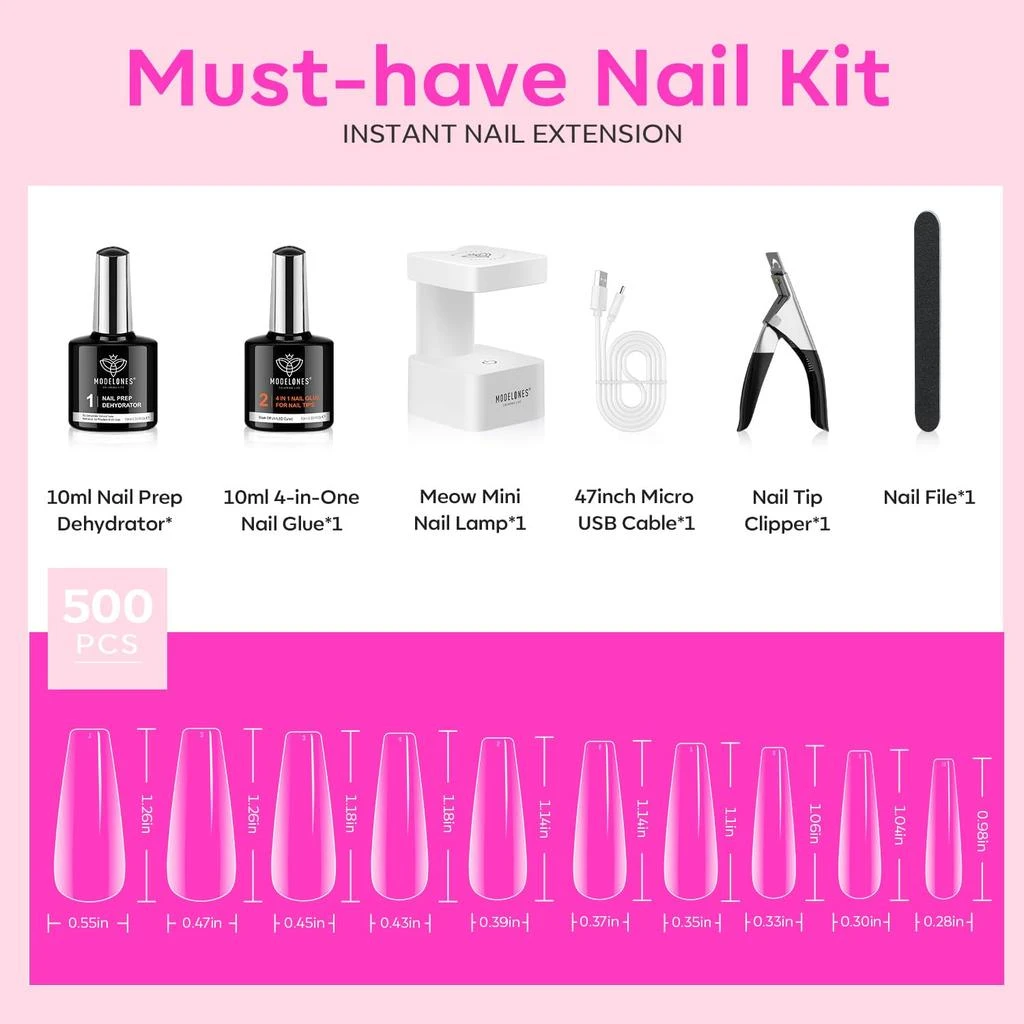 500-piece Almond-Shaped Nail Art Tools Kit 商品