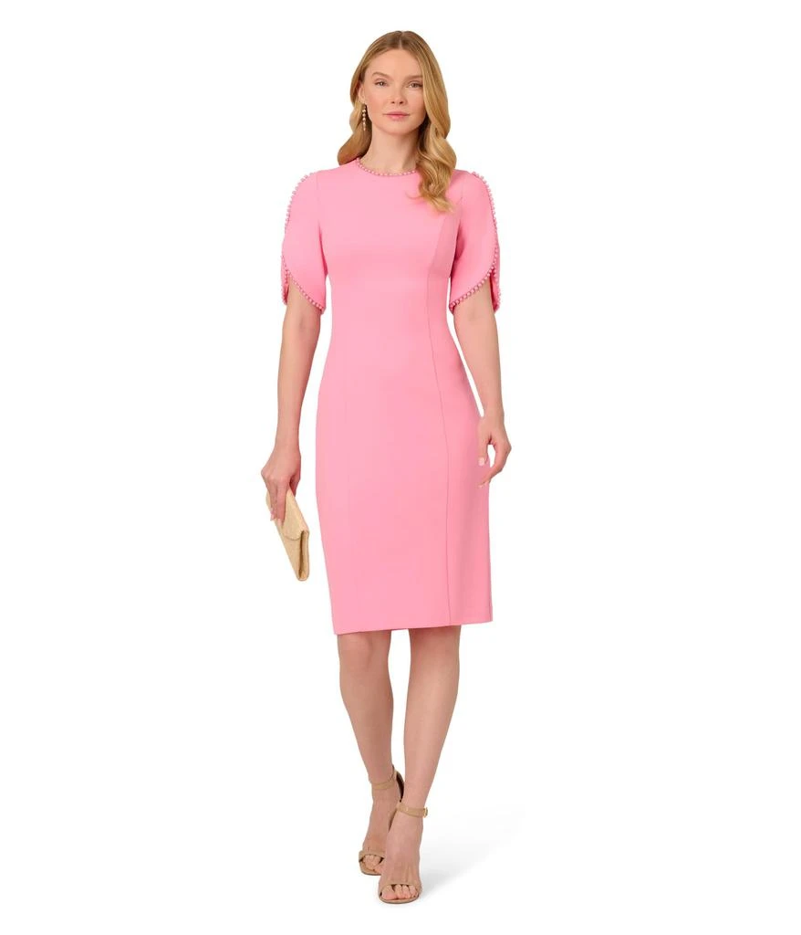 商品Adrianna Papell|Knit Crepe Pearl Midi Dress,价格¥1007,第1张图片