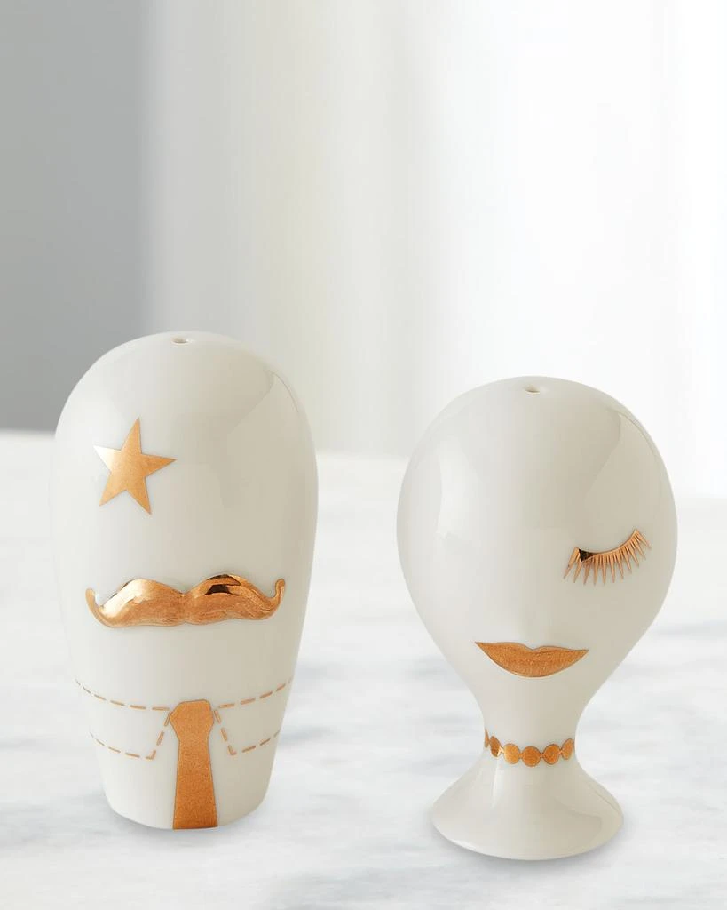 商品Jonathan Adler|Gilded Mr. and Mrs. Muse Salt and Pepper Set,价格¥382,第1张图片