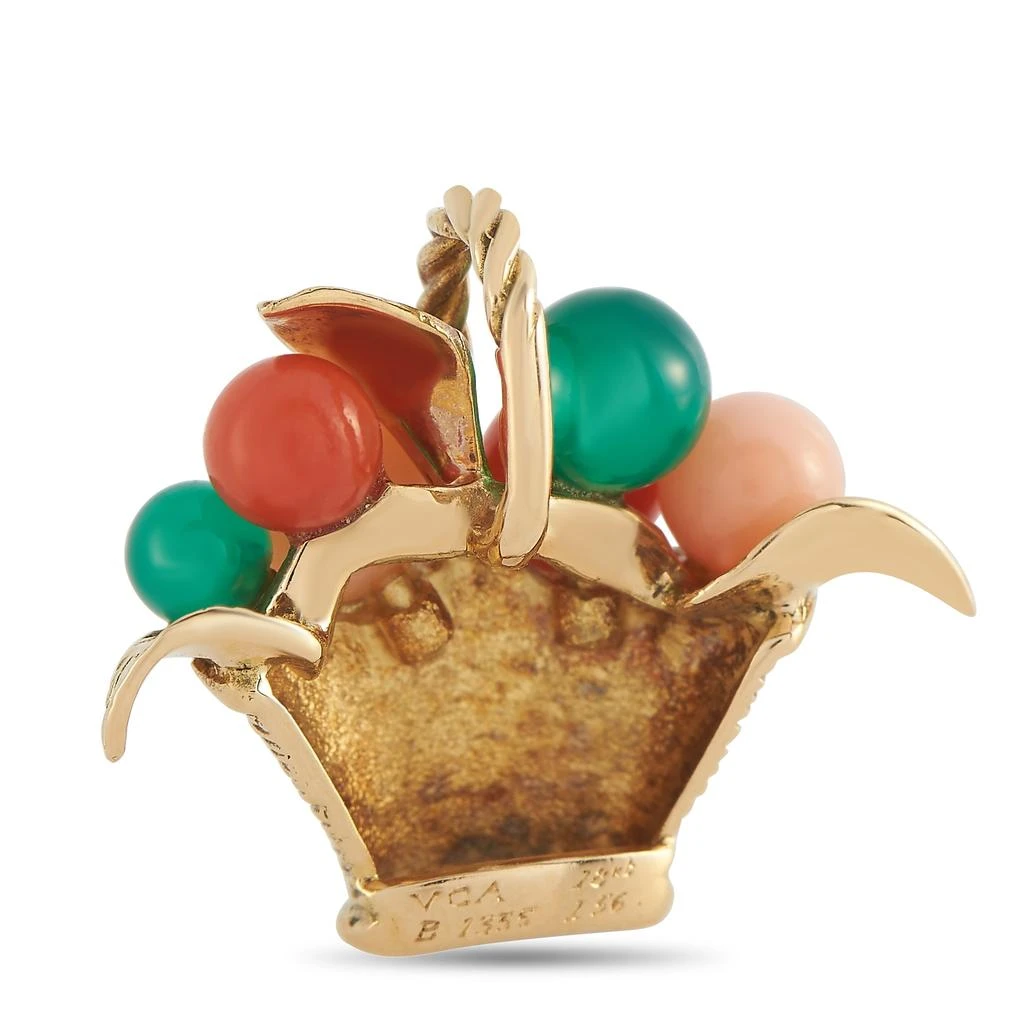 商品[二手商品] Van Cleef & Arpels|Van Cleef & Arpels 18K Yellow Gold Coral and Chrysoprase Basket Charm,价格¥27916,第2张图片详细描述