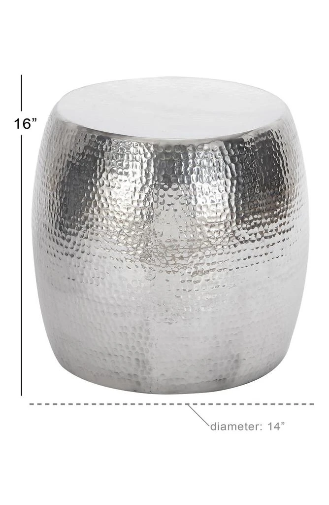 商品VIVIAN LUNE HOME|Silvertone Aluminum Contemporary Accent Table with Hammered Design,价格¥1375,第3张图片详细描述