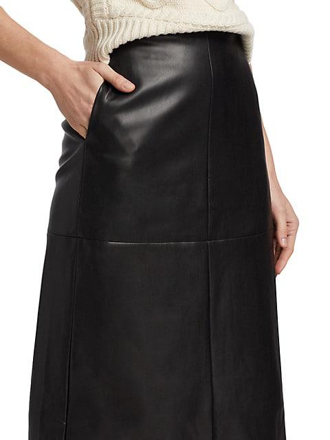 Doreen Cross Seamed Faux Leather Skirt商品第6张图片规格展示