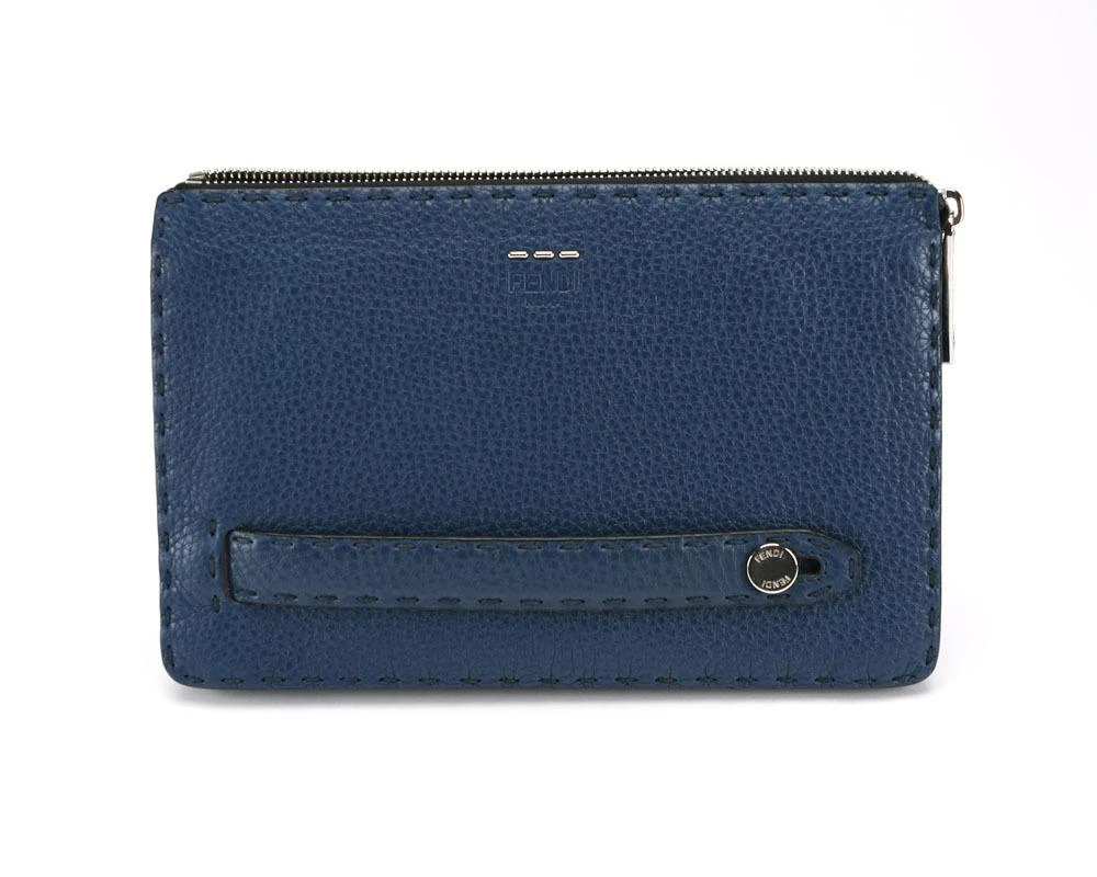 商品Fendi|Fendi Mens Blue Leather Clutch,价格¥2229,第1张图片