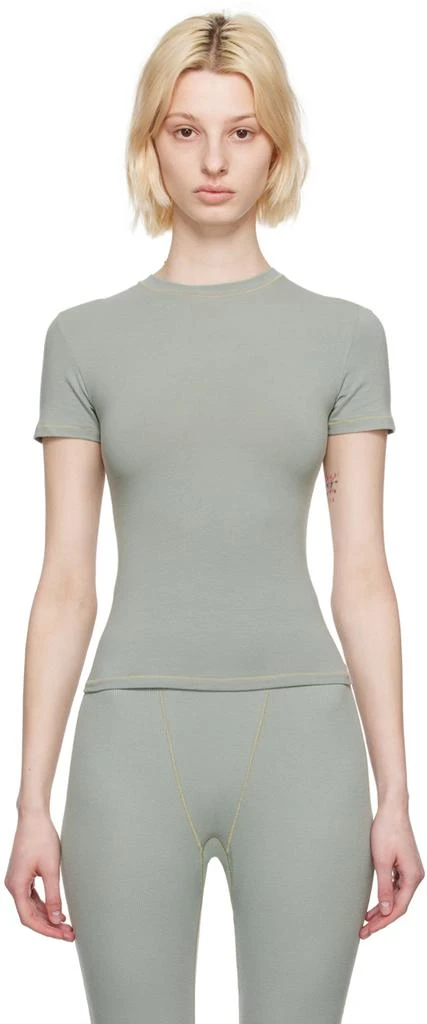 商品SKIMS|Green Cotton Jersey T-Shirt,价格¥430,第1张图片