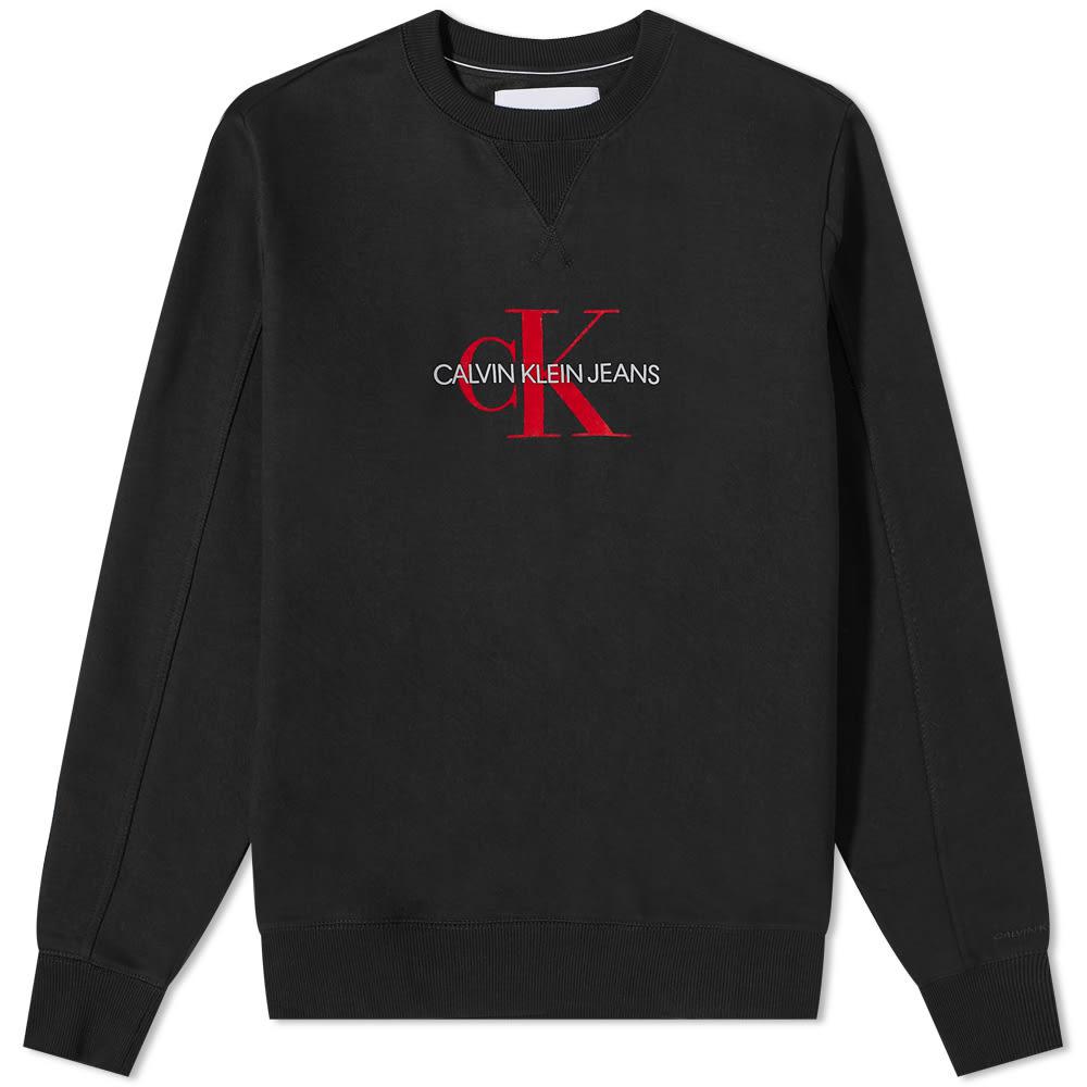 Calvin Klein Archival Monogram Flock Crew Sweat商品第1张图片规格展示