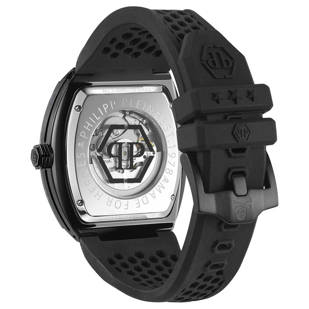 商品Philipp Plein|Men's Automatic The $keleton Black Tonneau Strap Watch 44mm,价格¥4651,第3张图片详细描述