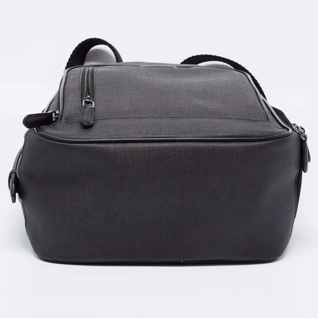 Ermenegildo Zegna Black/Grey Coated Canvas and Leather Backpack 商品