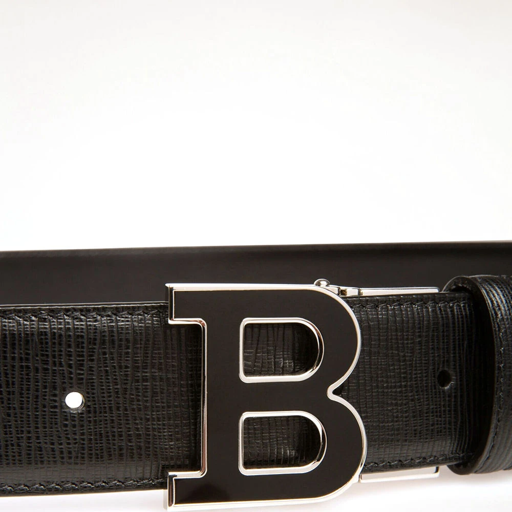 BALLY 男士黑色皮质B字搭扣可裁剪板扣式双面皮带腰带 6226632 商品