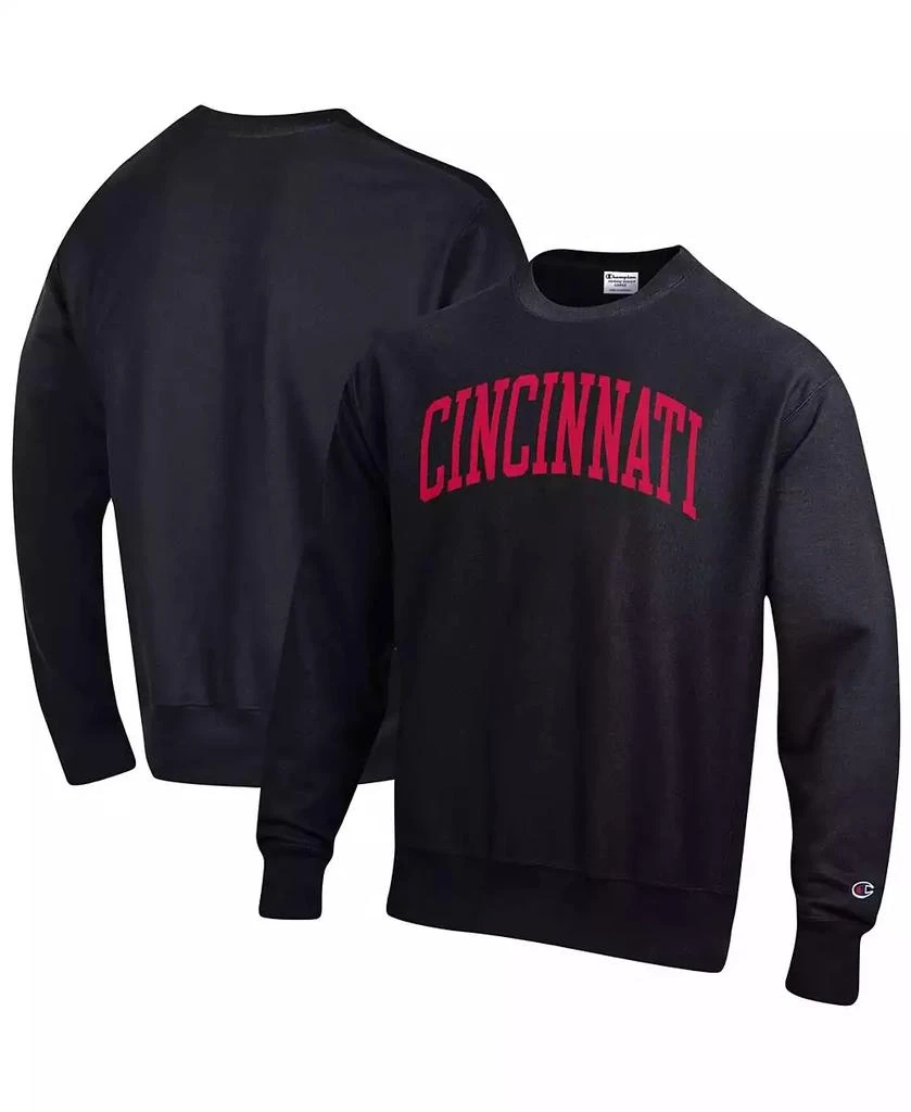 商品CHAMPION|Men's Black Cincinnati Bearcats Arch Reverse Weave Pullover Sweatshirt,价格¥416,第1张图片