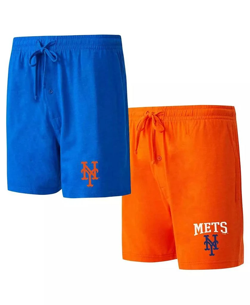 商品Concepts Sport|Men's Royal, Orange New York Mets Two-Pack Meter Sleep Shorts,价格¥508,第1张图片