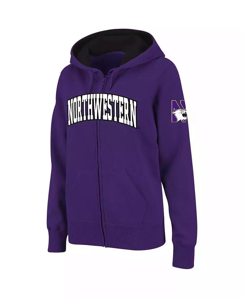 商品Colosseum|Women's Purple Northwestern Wildcats Arched Name Full-Zip Hoodie,价格¥308,第1张图片