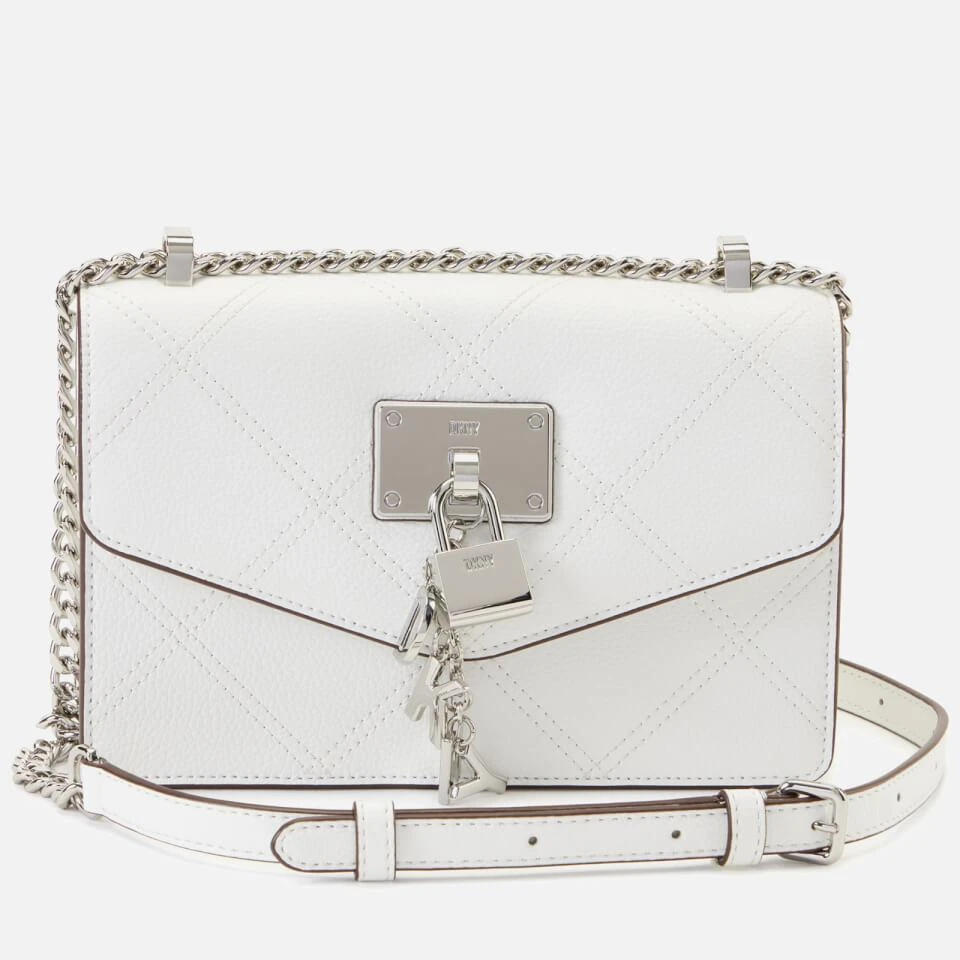 商品DKNY|DKNY Women's Elissa Small Shoulder Flap Bag - Optic White,价格¥1202,第1张图片