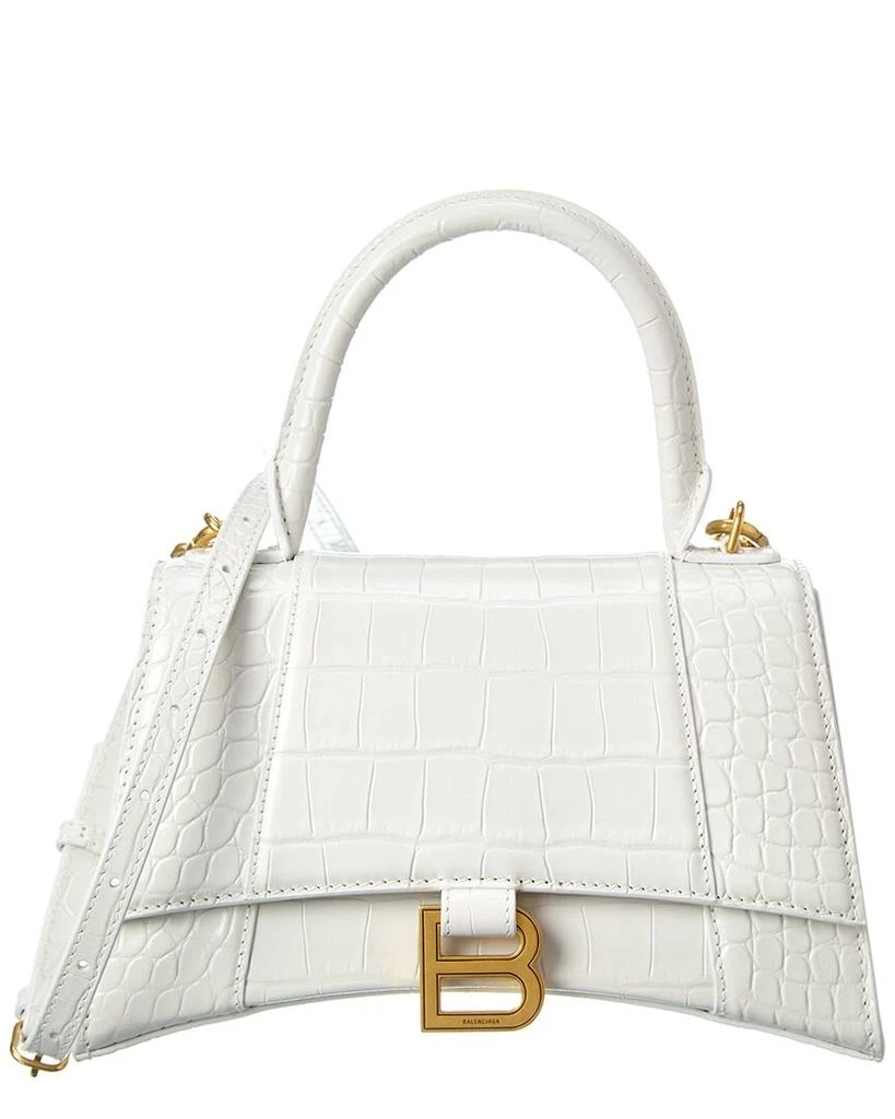 商品Balenciaga|Balenciaga Hourglass Small Croc-Embossed Leather Top Handle Shoulder Bag,价格¥20565,第1张图片