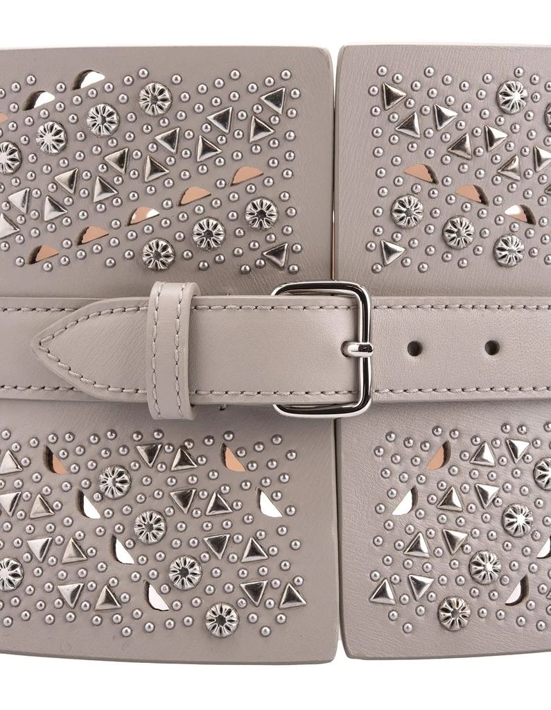 商品Alaïa|Alaia Corset Belt In Pearl Grey Leather With Micro Studs Pattern,价格¥8558,第3张图片详细描述