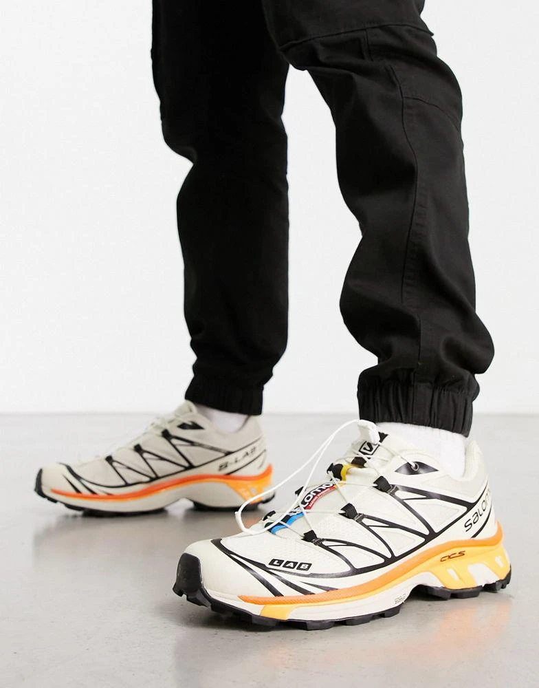 商品Salomon|Salomon XT-6 unisex trainers in off white and orange,价格¥1474,第2张图片详细描述