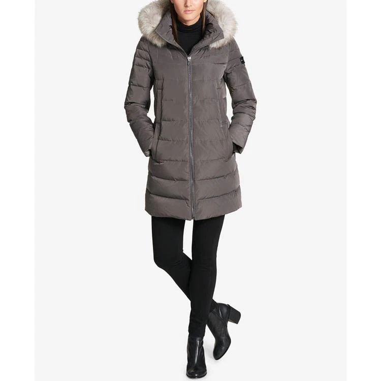 商品DKNY|Faux-Fur-Trim Down Puffer Coat,价格¥1100,第4张图片详细描述