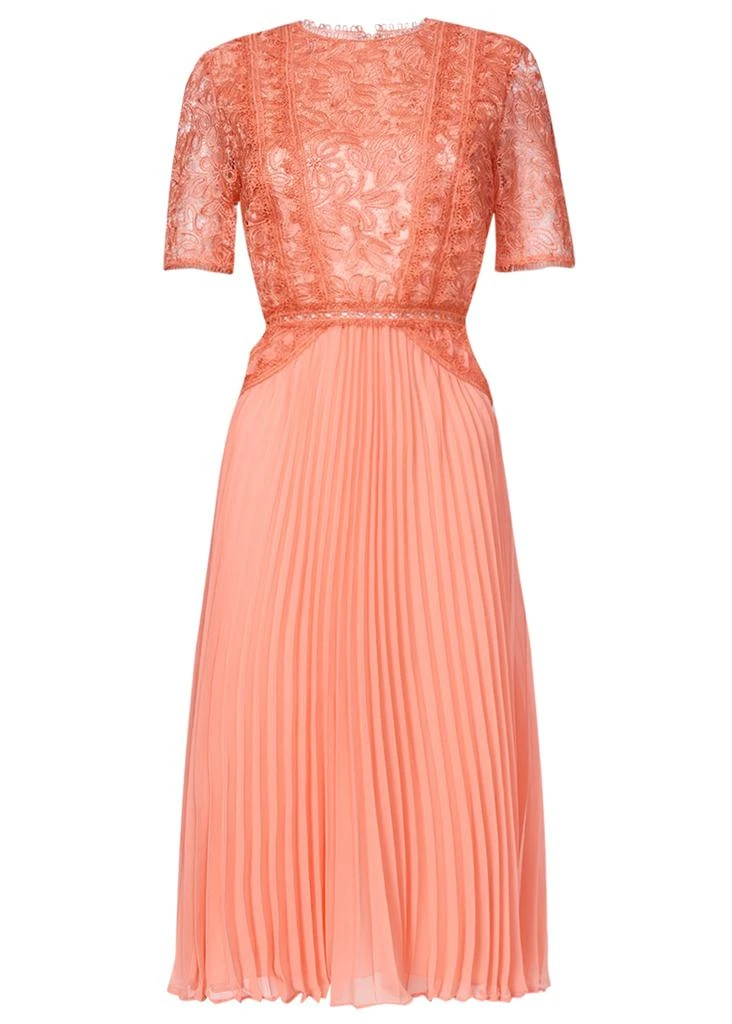 商品True Decadence|True decadence peach lace midi dress pleated skater skirt,价格¥1150,第1张图片