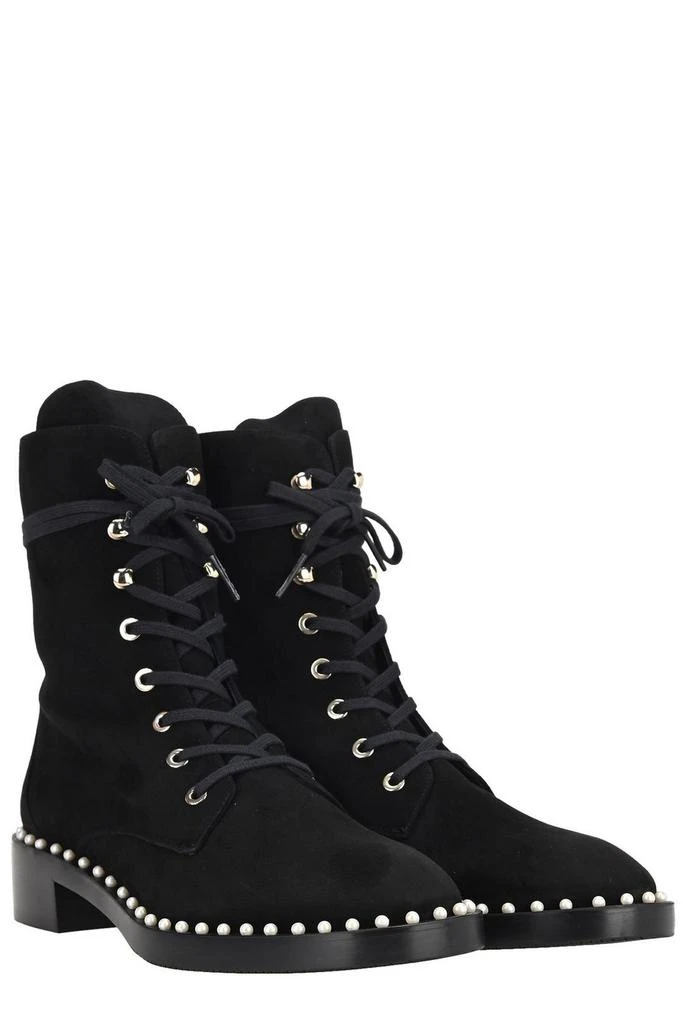 商品Stuart Weitzman|Stuart Weitzman Sondra Pearled Combat Lace Boots,价格¥3459,第2张图片详细描述