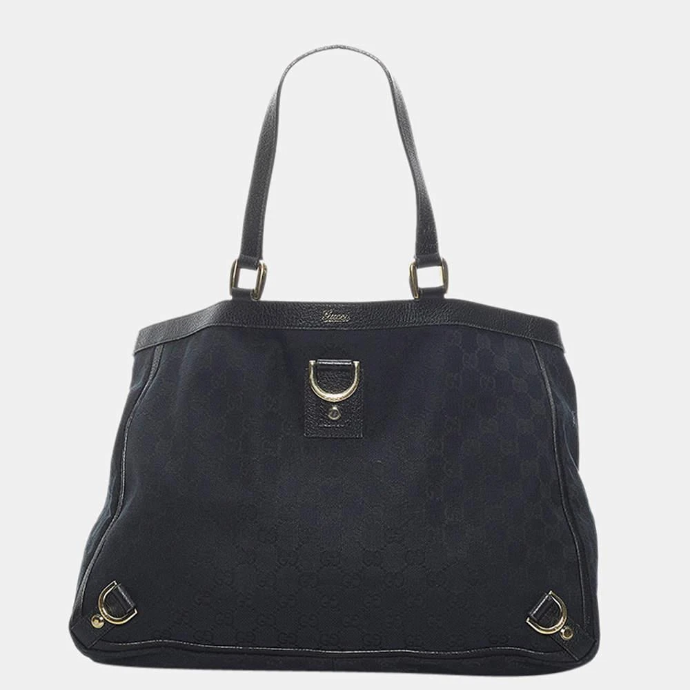 商品[二手商品] Gucci|Gucci Black GG Canvas Abbey D-Ring Tote Bag,价格¥3465,第1张图片