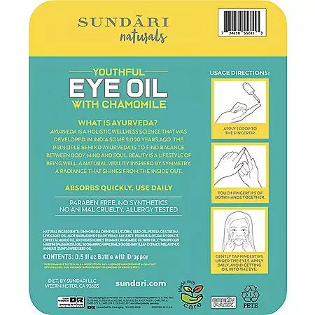 商品Sundari|SUNDARI Youthful Eye Oil with Chamomile (0.5 fl. oz.),价格¥178,第2张图片详细描述