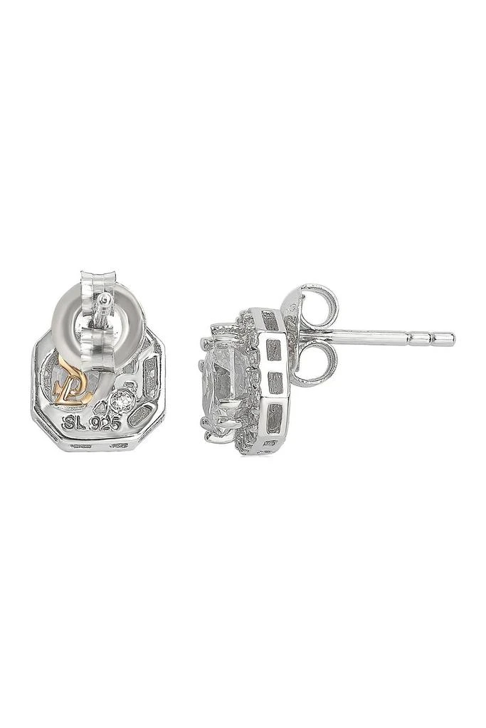 商品Suzy Levian|Sterling Silver White CZ Cushion-Cut Halo Stud Earrings,价格¥583,第2张图片详细描述