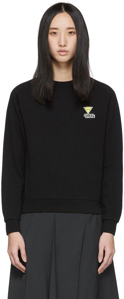 商品Maison Kitsune|Black Smiley Fox Sweatshirt,价格¥739,第1张图片