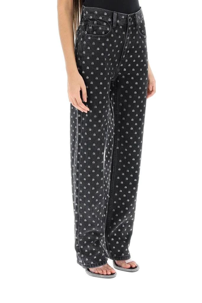 商品Alexander Wang|CRYSTAL LOGO STRAIGHT JEANS,价格¥5509,第3张图片详细描述