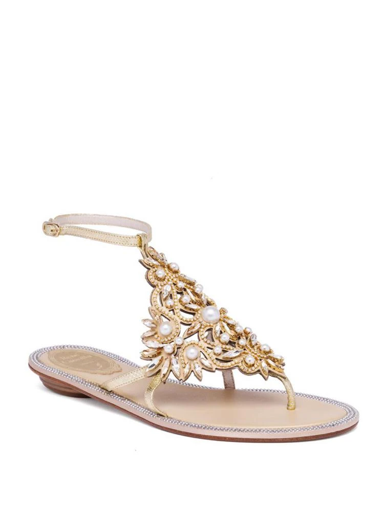 商品Rene Caovilla|Embellished Metallic Snakeskin Sandals,价格¥5665,第1张图片