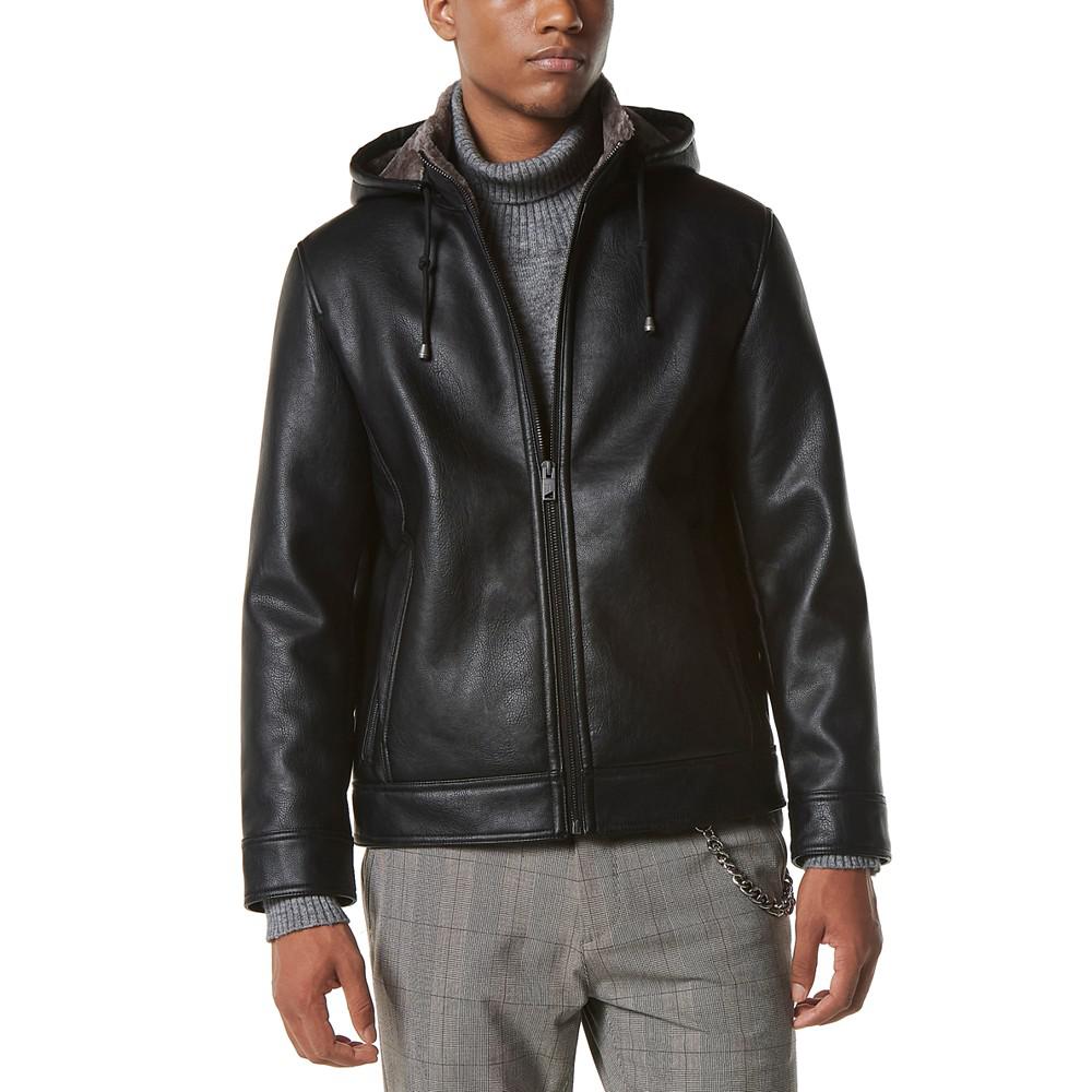 Men's Jutland Faux Leather Hooded Jacket商品第3张图片规格展示
