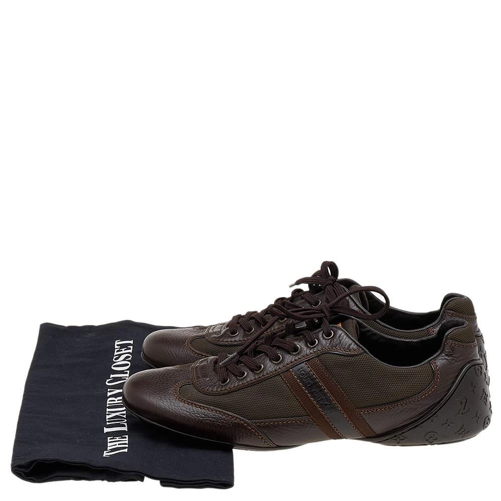 Louis Vuitton Brown Leather And Canvas Low Top Sneakers Size 40.5 商品