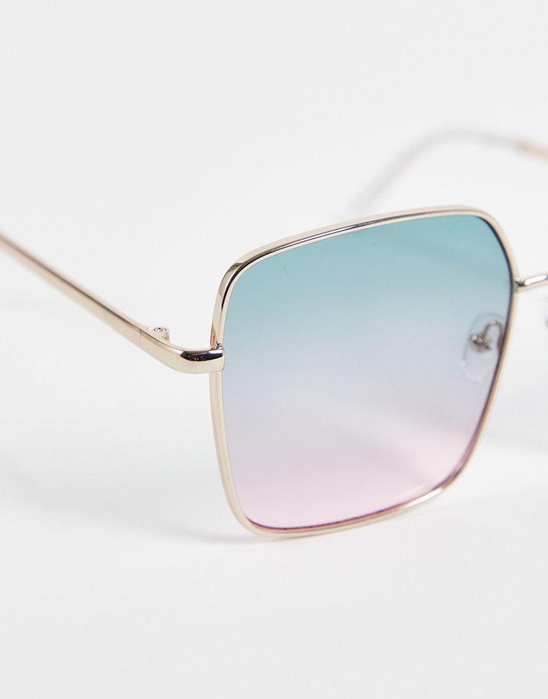 ASOS DESIGN oversized 70s sunglasses in metal frame with ocean lens商品第3张图片规格展示