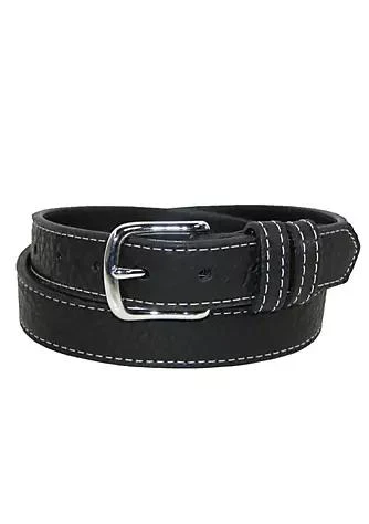商品Boston Leather|Leather Mens Big Tall Bison Leather Belt With Contrast Stitch,价格¥311,第1张图片详细描述
