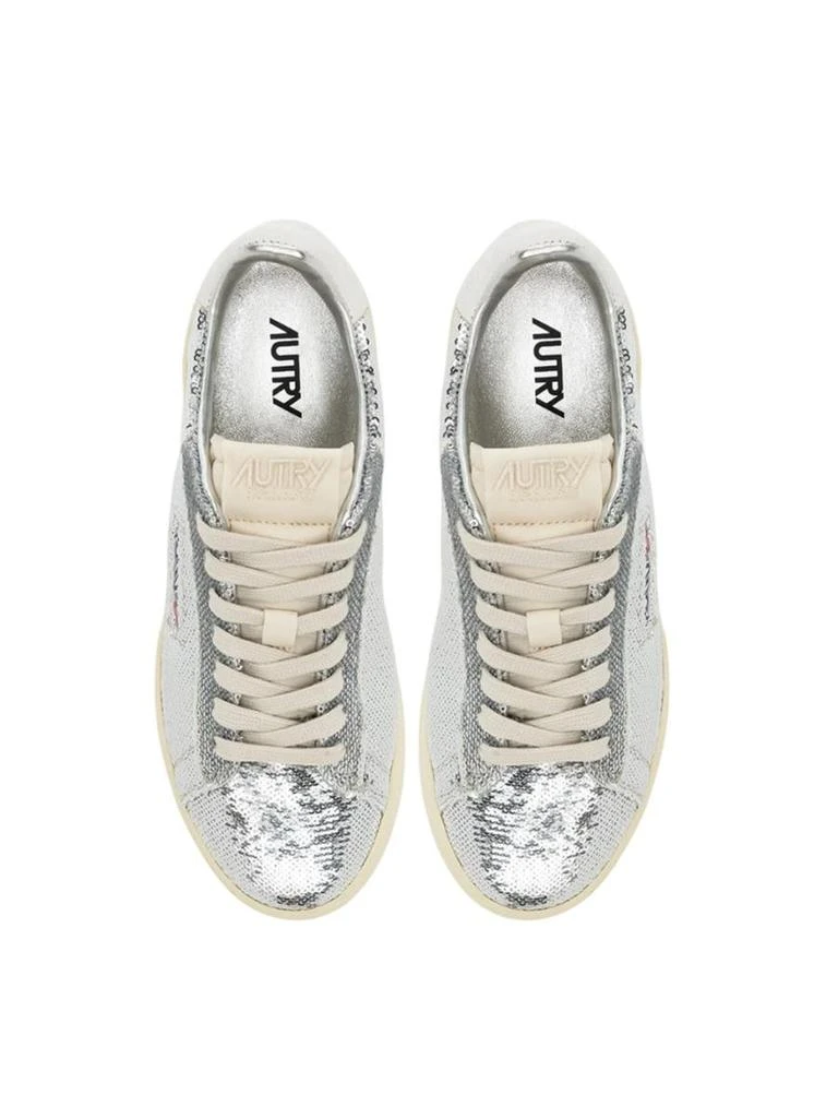 商品Autry|Autry Dallas Low Sparkling Sneakers In Silver And White Sequins,价格¥1750,第4张图片详细描述